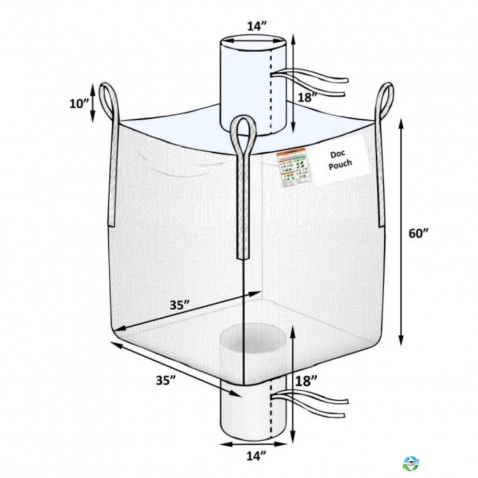 Bulk Bags - FIBC For Sale: New 35x35x60 Spout Top Spout Bottom U Panel Bulk Bags FIBC New Jersey In New Jersey - image 2 Bulk Bags - FIBC For Sale: New 35x35x60 Spout Top Spout Bottom U Panel Bulk Bags FIBC New Jersey In New Jersey - image 2