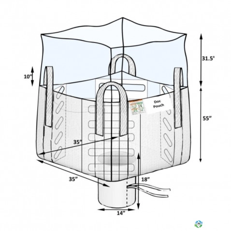 Bulk Bags - FIBC For Sale: New 35x35x55 Duffle Top Spout Bottom Baffle Bags FIBC New Jersey In New Jersey - image 1 Bulk Bags - FIBC For Sale: New 35x35x55 Duffle Top Spout Bottom Baffle Bags FIBC New Jersey In New Jersey - image 1