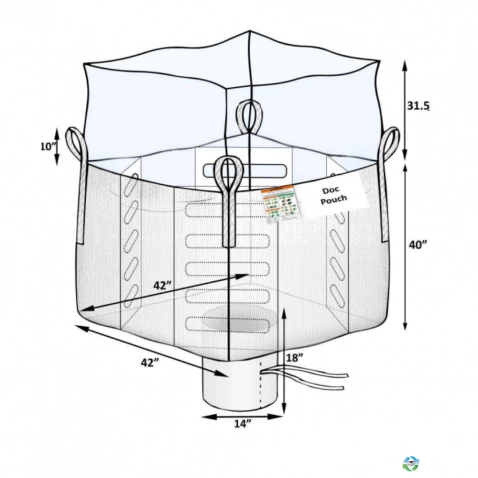 Bulk Bags - FIBC For Sale: New 42x42x40 Duffle Top Spout Bottom Baffle Bulk Bags FIBC New Jersey In New Jersey - image 1 Bulk Bags - FIBC For Sale: New 42x42x40 Duffle Top Spout Bottom Baffle Bulk Bags FIBC New Jersey In New Jersey - image 1