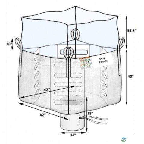 Bulk Bags - FIBC For Sale: New 42x42x40 Duffle Top Spout Bottom Baffle Bulk Bags FIBC New Jersey In New Jersey - image 1 Bulk Bags - FIBC For Sale: New 42x42x40 Duffle Top Spout Bottom Baffle Bulk Bags FIBC New Jersey In New Jersey - image 1