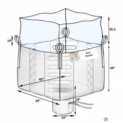 Bulk Bags - FIBC For Sale: New 42x42x44 Duffle Top Spout Bottom Bulk Bags FIBC New Jersey In New Jersey - image 1 Bulk Bags - FIBC For Sale: New 42x42x44 Duffle Top Spout Bottom Bulk Bags FIBC New Jersey In New Jersey - image 1