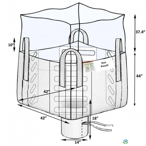 Bulk Bags - FIBC For Sale: New 42x42x44 Duffle Top Spout Bottom Bulk Bags FIBC New Jersey California Georgia In New Jersey - image 1 Bulk Bags - FIBC For Sale: New 42x42x44 Duffle Top Spout Bottom Bulk Bags FIBC New Jersey California Georgia In New Jersey - image 1