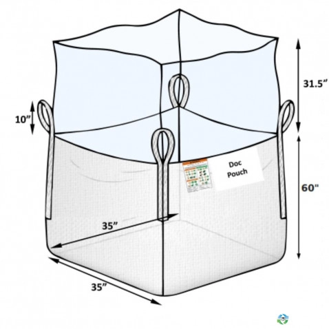 Bulk Bags - FIBC For Sale: New 35x35x60 Duffle Top Flat Bottom U Panel Bulk Bags FIBC New Jersey California Georgia In New Jersey - image 2 Bulk Bags - FIBC For Sale: New 35x35x60 Duffle Top Flat Bottom U Panel Bulk Bags FIBC New Jersey California Georgia In New Jersey - image 2