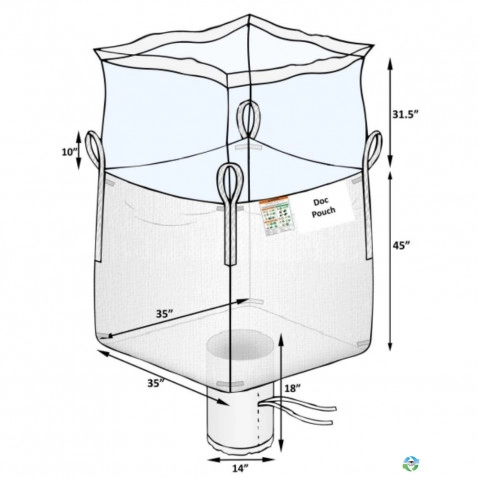 Bulk Bags - FIBC For Sale: New 35x35x45 Duffle Top Spout Bottom Bulk Bags FIBC New Jersey In New Jersey - image 2 Bulk Bags - FIBC For Sale: New 35x35x45 Duffle Top Spout Bottom Bulk Bags FIBC New Jersey In New Jersey - image 2