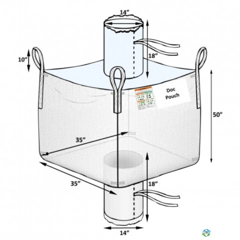 Bulk Bags - FIBC For Sale: New 35x35x50 Spout Top Spout Bottom Bulk Bags FIBC New Jersey In New Jersey - image 2 Bulk Bags - FIBC For Sale: New 35x35x50 Spout Top Spout Bottom Bulk Bags FIBC New Jersey In New Jersey - image 2