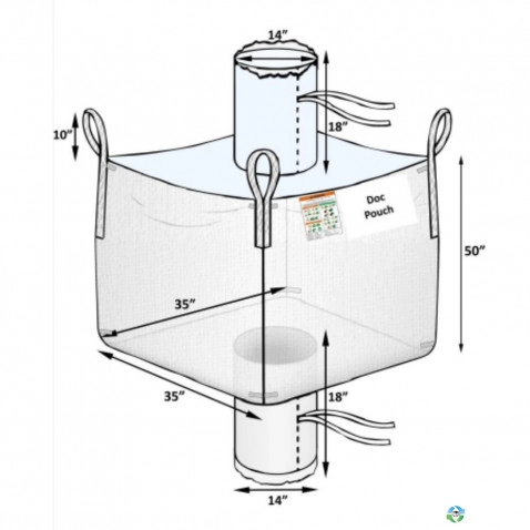 Bulk Bags - FIBC For Sale: New 35x35x55 Spout Top Spout Bottom Bulk Bags FIBC New Jersey C In New Jersey - image 1 Bulk Bags - FIBC For Sale: New 35x35x55 Spout Top Spout Bottom Bulk Bags FIBC New Jersey C In New Jersey - image 1
