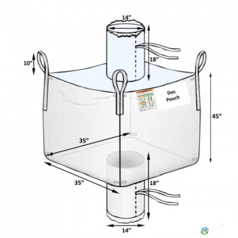 Bulk Bags - FIBC For Sale: New 35x35x45 Spout Top Spout Bottom Bulk Bags FIBC New Jersey In New Jersey - image 2 Bulk Bags - FIBC For Sale: New 35x35x45 Spout Top Spout Bottom Bulk Bags FIBC New Jersey In New Jersey - image 2