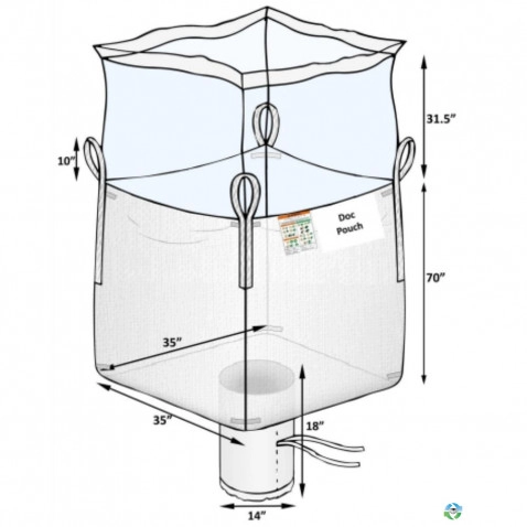 Bulk Bags - FIBC For Sale: New 35x35x70 Duffle Top Spout Bottom Bulk Bags FIBC New Jersey In New Jersey - image 2 Bulk Bags - FIBC For Sale: New 35x35x70 Duffle Top Spout Bottom Bulk Bags FIBC New Jersey In New Jersey - image 2