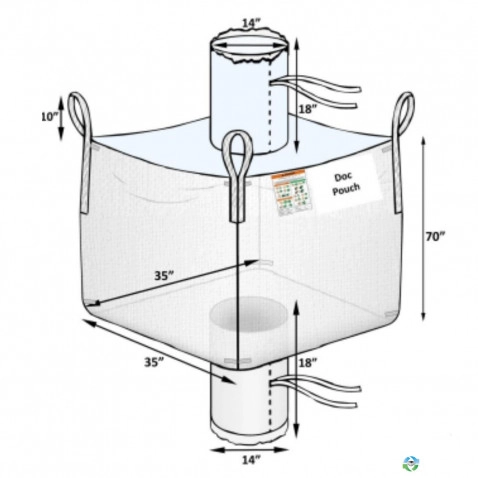 Bulk Bags - FIBC For Sale: New 35x35x70 Spout Top Spout Bottom Bulk Bags FIBC New Jersey In New Jersey - image 2 Bulk Bags - FIBC For Sale: New 35x35x70 Spout Top Spout Bottom Bulk Bags FIBC New Jersey In New Jersey - image 2