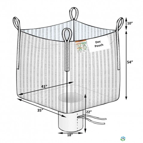 Bulk Bags - FIBC For Sale: New 35x41x54 Open Top Spout Bottom Bulk Bags FIBC New Jersey California Georgia In New Jersey - image 1 Bulk Bags - FIBC For Sale: New 35x41x54 Open Top Spout Bottom Bulk Bags FIBC New Jersey California Georgia In New Jersey - image 1
