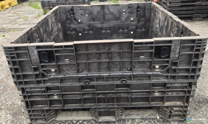 Pallet Containers For Sale: 57x48x25 All Black Buckhorn (4) Drop Doors In Ohio - image 1 Pallet Containers For Sale: 57x48x25 All Black Buckhorn (4) Drop Doors In Ohio - image 1