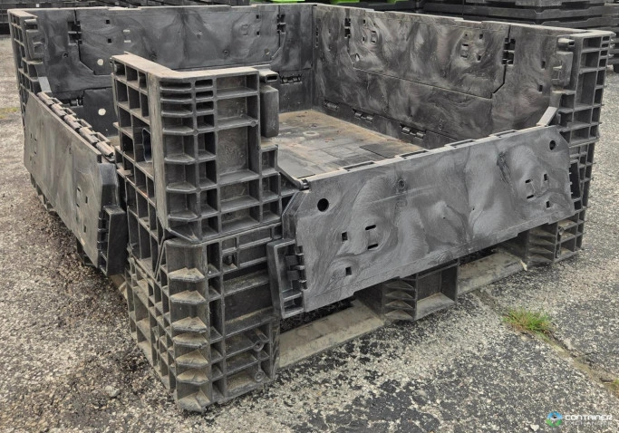 Pallet Containers For Sale: 57x48x25 All Black Buckhorn (4) Drop Doors In Ohio - image 2 Pallet Containers For Sale: 57x48x25 All Black Buckhorn (4) Drop Doors In Ohio - image 2