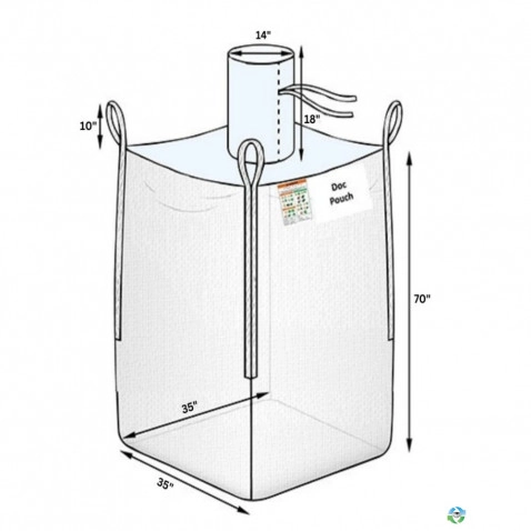 Bulk Bags - FIBC For Sale: New 35x35x70 Spout Top Flat Bottom Bulk Bags FIBC New Jersey In New Jersey - image 2 Bulk Bags - FIBC For Sale: New 35x35x70 Spout Top Flat Bottom Bulk Bags FIBC New Jersey In New Jersey - image 2