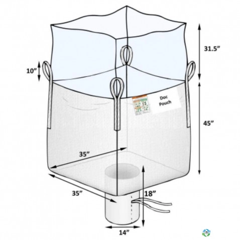 Bulk Bags - FIBC For Sale: New 35x35x45 Duffle Top Spout Bottom Bulk Bags FIBC New Jersey In New Jersey - image 2 Bulk Bags - FIBC For Sale: New 35x35x45 Duffle Top Spout Bottom Bulk Bags FIBC New Jersey In New Jersey - image 2