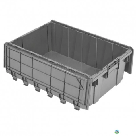 Stack & Nest Totes For Sale: New 26.75x17x9.63 Stack and Nest Totes with Attached Lid Ontario In Ontario - image 1 Stack & Nest Totes For Sale: New 26.75x17x9.63 Stack and Nest Totes with Attached Lid Ontario In Ontario - image 1