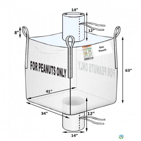 Bulk Bags - FIBC For Sale: New 34x41x63 Spout Top Spout Bottom Bulk Bags FIBC New Jersey In New Jersey - image 2 Bulk Bags - FIBC For Sale: New 34x41x63 Spout Top Spout Bottom Bulk Bags FIBC New Jersey In New Jersey - image 2