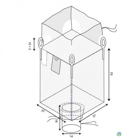 Bulk Bags - FIBC For Sale: New 37x37x63 Duffle Top Spout Bottom Bulk Bags FIBC Ohio In Ohio - image 1 Bulk Bags - FIBC For Sale: New 37x37x63 Duffle Top Spout Bottom Bulk Bags FIBC Ohio In Ohio - image 1