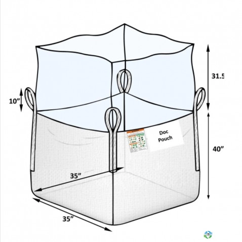 Bulk Bags - FIBC For Sale: New 35x35x40 Duffle Top Flat Bottom Bulk Bags FIBC New Jersey In New Jersey - image 2 Bulk Bags - FIBC For Sale: New 35x35x40 Duffle Top Flat Bottom Bulk Bags FIBC New Jersey In New Jersey - image 2