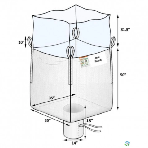 Bulk Bags - FIBC For Sale: New 35x35x50 Duffle Top Spout Bottom Bulk Bags FIBC New Jersey In New Jersey - image 2 Bulk Bags - FIBC For Sale: New 35x35x50 Duffle Top Spout Bottom Bulk Bags FIBC New Jersey In New Jersey - image 2