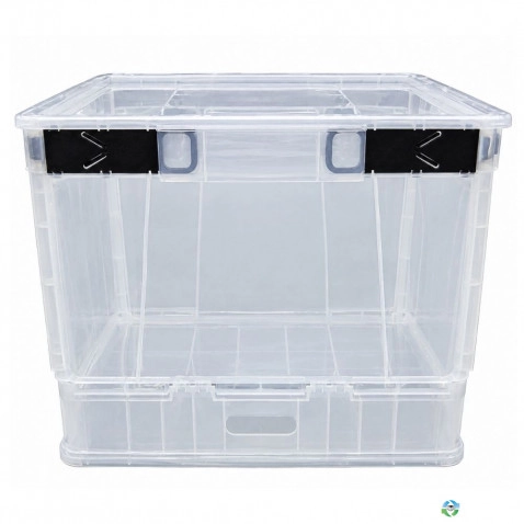 Stacking Totes For Sale: Used 17x14x11 Collapsible Clear Plastic Totes with Lids Ohio In Ohio - image 1 Stacking Totes For Sale: Used 17x14x11 Collapsible Clear Plastic Totes with Lids Ohio In Ohio - image 1