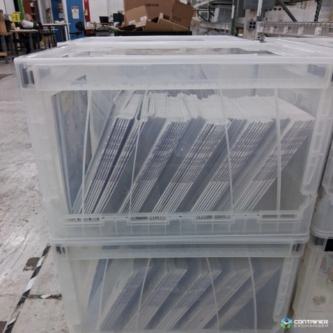 Stacking Totes For Sale: Used 17x14x11 Collapsible Clear Plastic Totes with Lids Ohio In Ohio - image 3 Stacking Totes For Sale: Used 17x14x11 Collapsible Clear Plastic Totes with Lids Ohio In Ohio - image 3