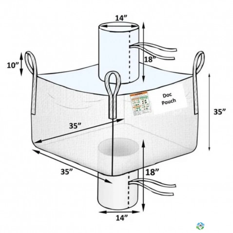 Bulk Bags - FIBC For Sale: New 35x35x35 Spout Top Spout Bottom Bulk Bags FIBC New Jersey In New Jersey - image 1 Bulk Bags - FIBC For Sale: New 35x35x35 Spout Top Spout Bottom Bulk Bags FIBC New Jersey In New Jersey - image 1