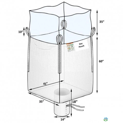 Bulk Bags - FIBC For Sale: New 35x35x60 Duffle Top Spout Bottom Bulk Bags FIBC New Jersey In New Jersey - image 1 Bulk Bags - FIBC For Sale: New 35x35x60 Duffle Top Spout Bottom Bulk Bags FIBC New Jersey In New Jersey - image 1