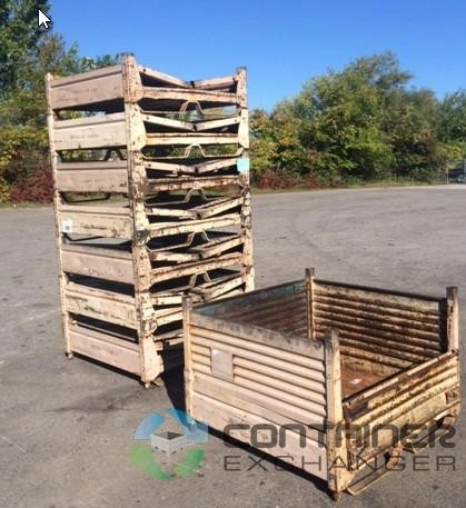 Metal Bins For Sale: Used 48x45x34 Collapsible Metal Bins In Ohio - image 2 Metal Bins For Sale: Used 48x45x34 Collapsible Metal Bins In Ohio - image 2