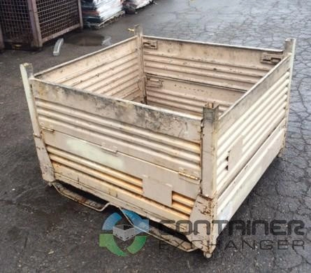 Metal Bins For Sale: Used 48x45x34 Collapsible Metal Bins In Ohio - image 1 Metal Bins For Sale: Used 48x45x34 Collapsible Metal Bins In Ohio - image 1