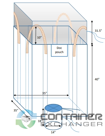 Bulk Bags - FIBC For Sale: NEW 35x35x40 Bulk Bags Duffle Top Flat Bottom In New Jersey - image 1 Bulk Bags - FIBC For Sale: NEW 35x35x40 Bulk Bags Duffle Top Flat Bottom In New Jersey - image 1
