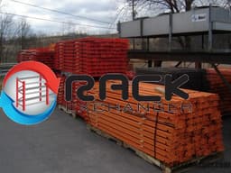 Uprights For Sale: Sections 20 ft x 44 in Pallet Rack w. 96 in Beams and Wire Decks In null - image  2 Uprights For Sale: Sections 20 ft x 44 in Pallet Rack w. 96 in Beams and Wire Decks In null - image  2