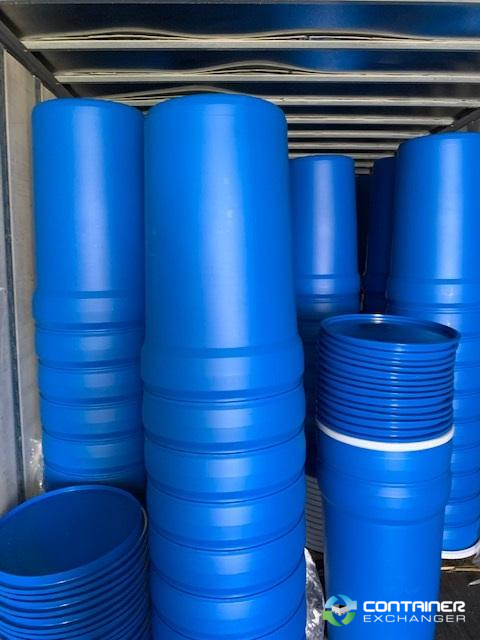 Drums For Sale: New 55 Gallon Blue Plastic Nestable Drums Open Top with Lids In Illinois - image 1