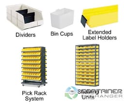 Organizer Bins For Sale: New 18x4x4 Hopper Front Shelf Storage Bins with Optional Shelving In Ohio - image 2 Organizer Bins For Sale: New 18x4x4 Hopper Front Shelf Storage Bins with Optional Shelving In Ohio - image 2