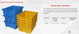 Stack & Nest Totes For Sale: NEW 15.25x12.25x6 HIGH STACK AND NEST TOTES In Ontario - image  3 Stack & Nest Totes For Sale: NEW 15.25x12.25x6 HIGH STACK AND NEST TOTES In Ontario - image  3