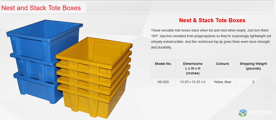 Stack & Nest Totes For Sale: NEW 15.25x12.25x6 HIGH STACK AND NEST TOTES In Ontario - image  3 Stack & Nest Totes For Sale: NEW 15.25x12.25x6 HIGH STACK AND NEST TOTES In Ontario - image  3