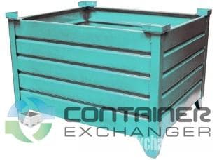 Metal Bins For Sale: NEW 43.5x43.5x24 Corrugated Solid Sided Metal Bulk Containers In Wisconsin - image  1 Metal Bins For Sale: NEW 43.5x43.5x24 Corrugated Solid Sided Metal Bulk Containers In Wisconsin - image  1