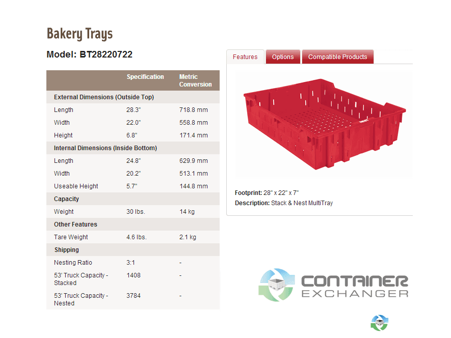 Food Totes & Trays For Sale: Red 28x22x07 Bakery Trays Small Min Order Stackable and Nestable- Available immediately Minnesota In Ohio - image 3 Food Totes & Trays For Sale: Red 28x22x07 Bakery Trays Small Min Order Stackable and Nestable- Available immediately Minnesota In Ohio - image 3
