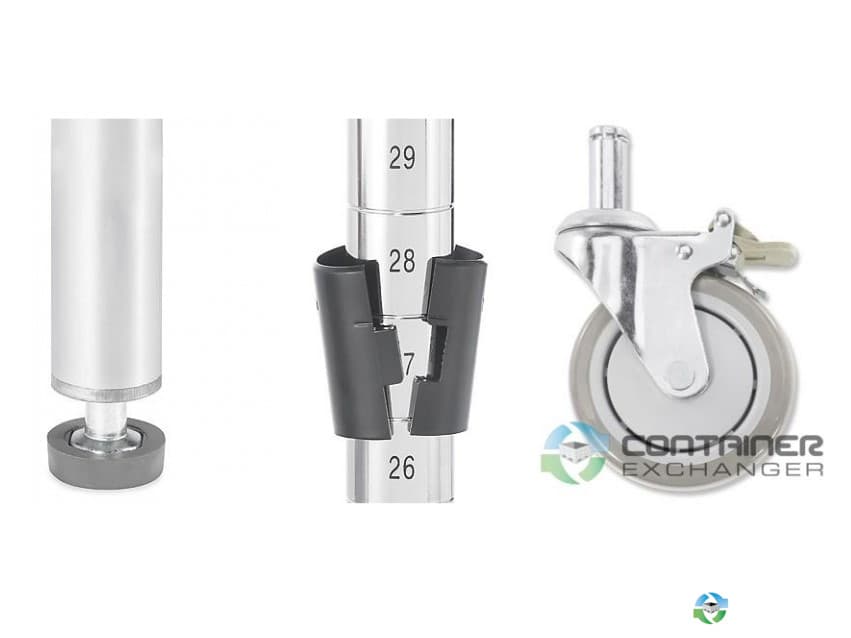 Transport Carts For Sale: New 48x24x72 Adjustable Chrome Wire Shelving w. Optional Casters New York In New York - image 2 Transport Carts For Sale: New 48x24x72 Adjustable Chrome Wire Shelving w. Optional Casters New York In New York - image 2