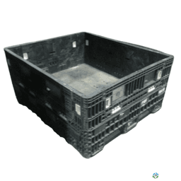 Pallet Containers For Sale: Used 57x48x25 Collapsible Bulk Containers with drop doors - Black In South Carolina - image 1 Pallet Containers For Sale: Used 57x48x25 Collapsible Bulk Containers with drop doors - Black In South Carolina - image 1