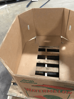 Gaylord Boxes For Sale: Lowered Pricing - Used 48x40x24 3 Wall Watermelon Gaylords with partial bottom flaps. In New Jersey - image  3 Gaylord Boxes For Sale: Lowered Pricing - Used 48x40x24 3 Wall Watermelon Gaylords with partial bottom flaps. In New Jersey - image  3