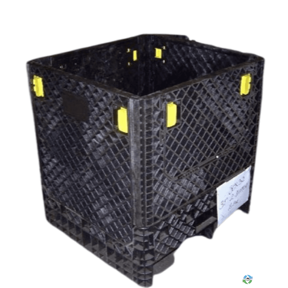Pallet Containers For Sale: Used 30x32x34 Collapsible Bulk Containers with drop doors - Mixed colors Indiana In Indiana - image  1 Pallet Containers For Sale: Used 30x32x34 Collapsible Bulk Containers with drop doors - Mixed colors Indiana In Indiana - image  1