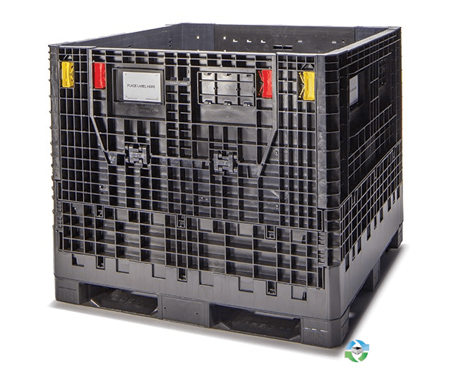 Pallet Containers For Sale: New Monoflo 48x45x42 Collapsible Bulk Containers w. 2 Drop Doors In Virginia - image  2 Pallet Containers For Sale: New Monoflo 48x45x42 Collapsible Bulk Containers w. 2 Drop Doors In Virginia - image  2