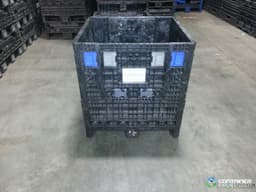 Pallet Containers For Sale: Reconditioned 30x32x34 Collapsible Bulk Container - 2 Drop Doors - Black In Mississippi - image  2 Pallet Containers For Sale: Reconditioned 30x32x34 Collapsible Bulk Container - 2 Drop Doors - Black In Mississippi - image  2