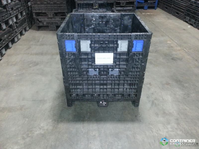 Pallet Containers For Sale: Reconditioned 30x32x34 Collapsible Bulk Container - 2 Drop Doors - Black In Mississippi - image  2 Pallet Containers For Sale: Reconditioned 30x32x34 Collapsible Bulk Container - 2 Drop Doors - Black In Mississippi - image  2