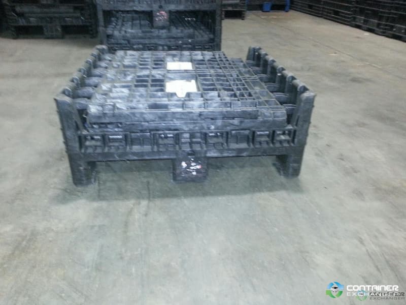 Pallet Containers For Sale: Reconditioned 30x32x34 Collapsible Bulk Container - 2 Drop Doors - Black In Mississippi - image  3 Pallet Containers For Sale: Reconditioned 30x32x34 Collapsible Bulk Container - 2 Drop Doors - Black In Mississippi - image  3