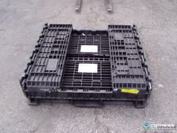 Pallet Containers For Sale: Used 45x48x25 Collapsible Bulk Containers - 2 Drop Doors - Black In Mississippi - image  2 Pallet Containers For Sale: Used 45x48x25 Collapsible Bulk Containers - 2 Drop Doors - Black In Mississippi - image  2