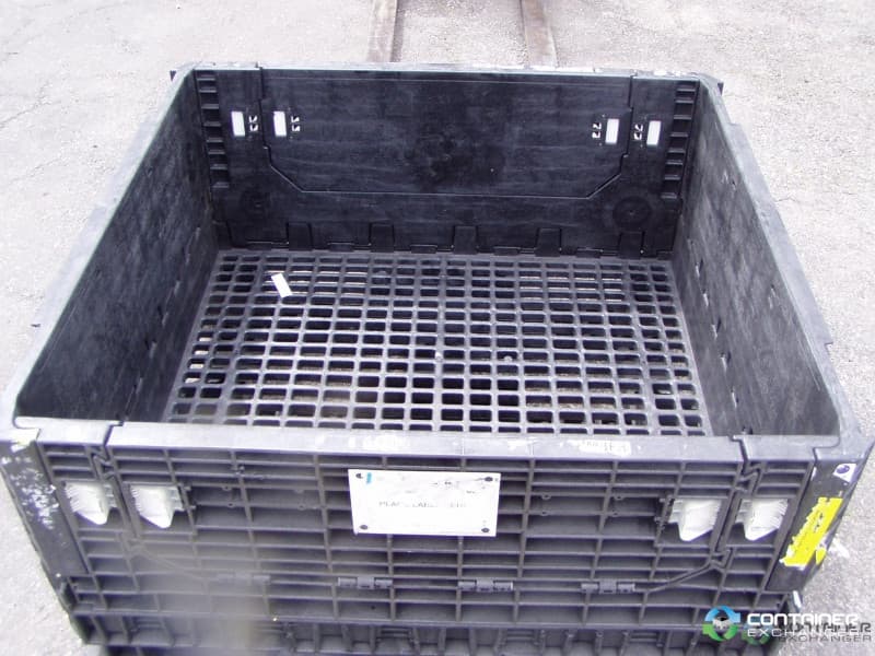 Pallet Containers For Sale: Used 45x48x25 Collapsible Bulk Containers - 2 Drop Doors - Black In Mississippi - image  3 Pallet Containers For Sale: Used 45x48x25 Collapsible Bulk Containers - 2 Drop Doors - Black In Mississippi - image  3