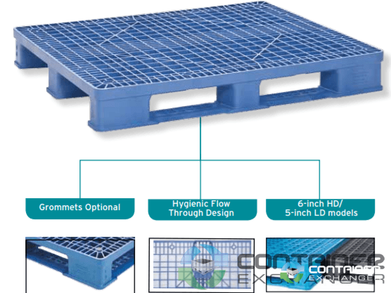 Plastic Pallets For Sale: New 48x40x6.25 3 Runner Plastic Pallet Michigan In Michigan - image  2 Plastic Pallets For Sale: New 48x40x6.25 3 Runner Plastic Pallet Michigan In Michigan - image  2