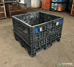 Pallet Containers For Sale: Used 45x48x34 Collapsible Bulk Containers with Drop Doors - Black and Mixed Colors Michigan In Michigan - image 1 Pallet Containers For Sale: Used 45x48x34 Collapsible Bulk Containers with Drop Doors - Black and Mixed Colors Michigan In Michigan - image 1