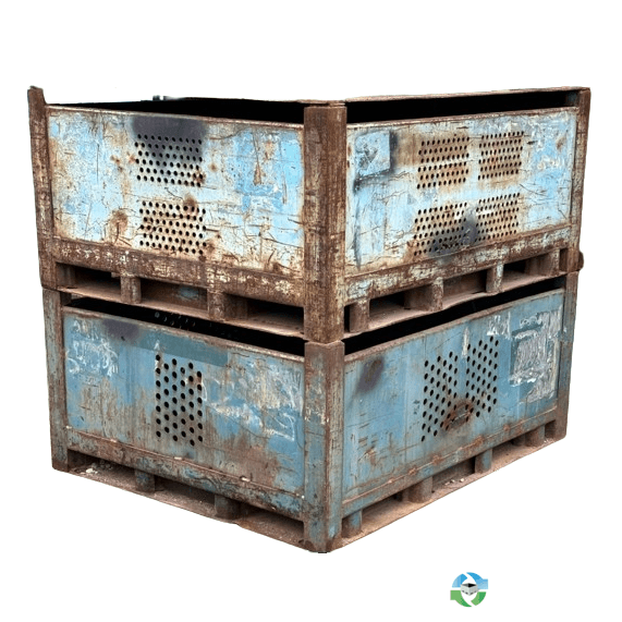 Metal Bins For Sale: Used 54x44x25 Rigid Vented Metal Bins No Drop Gates Ohio In Ohio - image  1 Metal Bins For Sale: Used 54x44x25 Rigid Vented Metal Bins No Drop Gates Ohio In Ohio - image  1